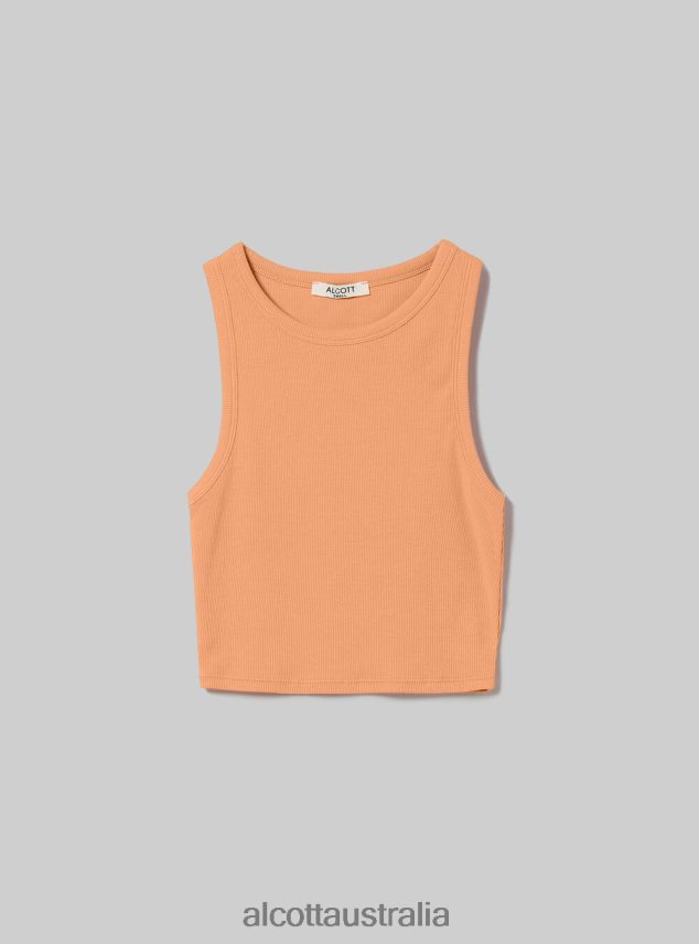 Cropped Cotton Tank Top Women 2TH442111 BK1 BLACK Alcott Clothing