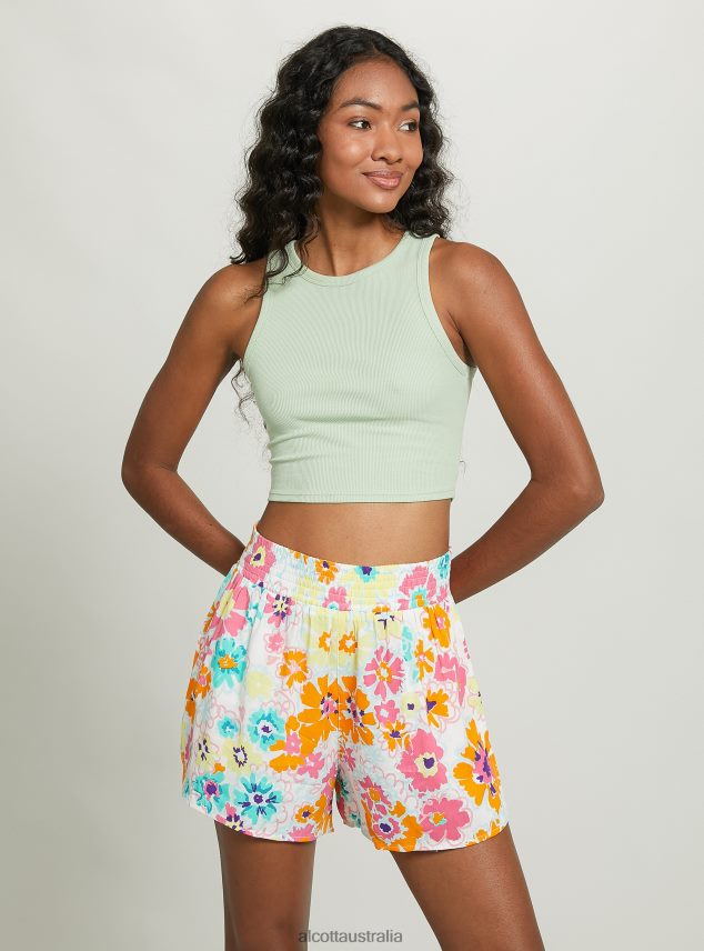 Cropped Cotton Tank Top Women 2TH442194 BK1 BLACK Alcott Clothing