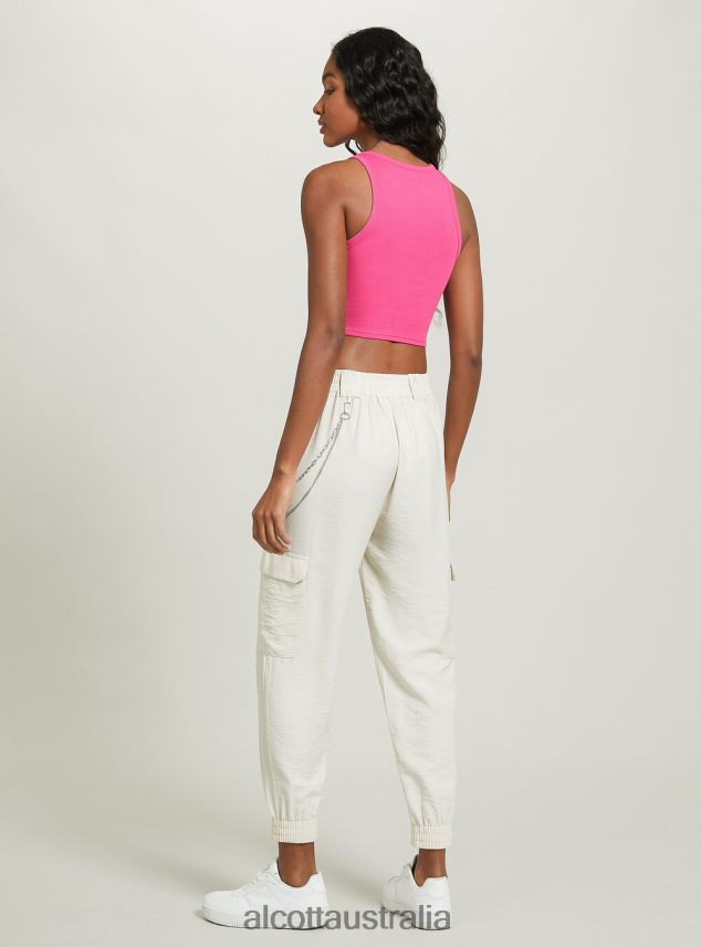 Cropped Cotton Tank Top Women 2TH442291 BK1 BLACK Alcott Clothing