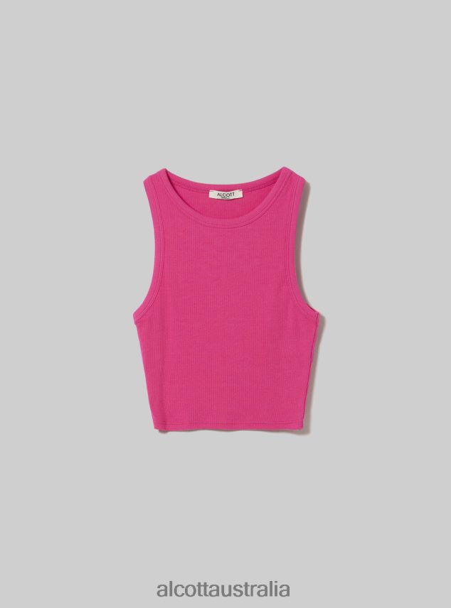 Cropped Cotton Tank Top Women 2TH442291 BK1 BLACK Alcott Clothing