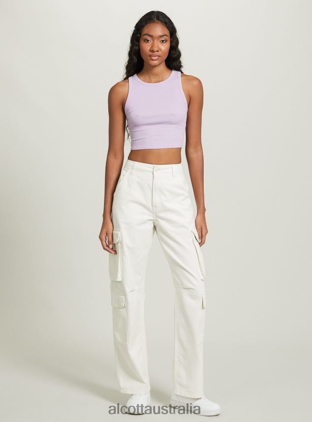 Cropped Cotton Tank Top Women 2TH442293 BK1 BLACK Alcott Clothing