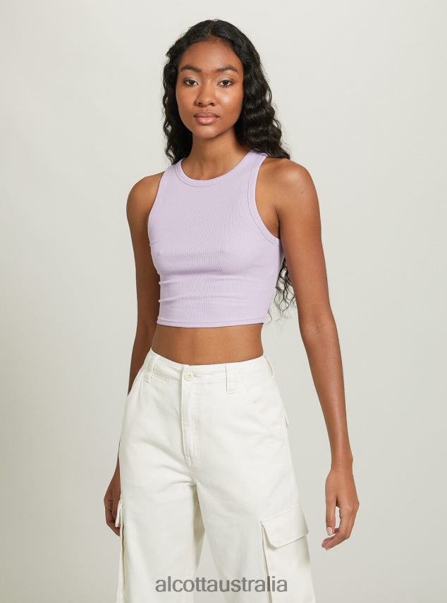 Cropped Cotton Tank Top Women 2TH442293 BK1 BLACK Alcott Clothing