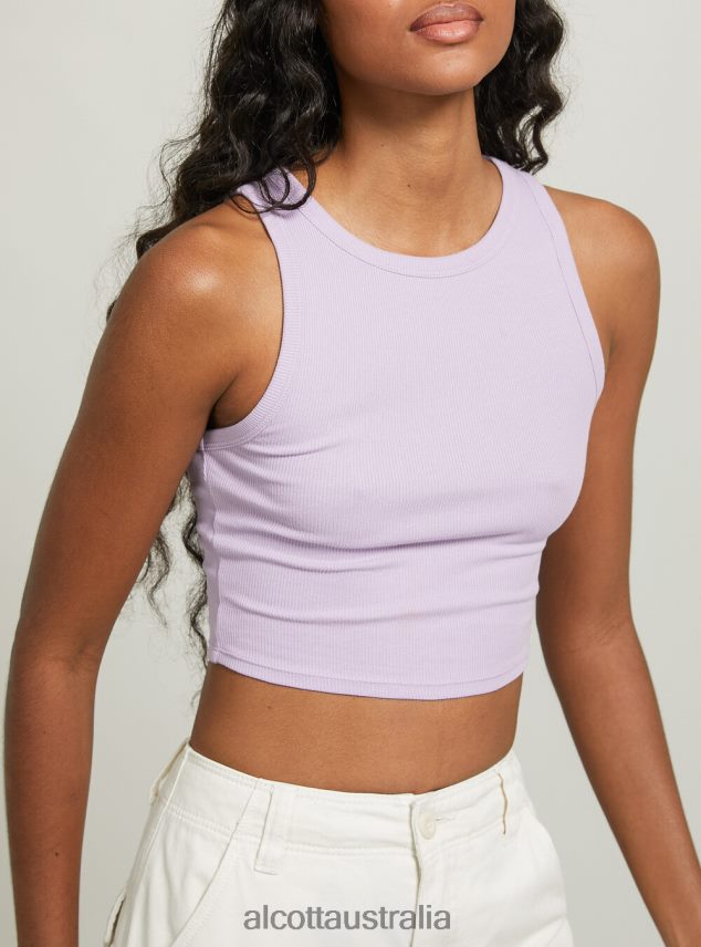 Cropped Cotton Tank Top Women 2TH442293 BK1 BLACK Alcott Clothing