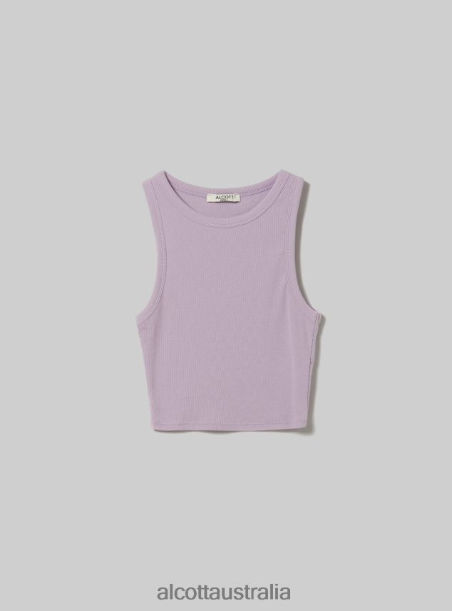 Cropped Cotton Tank Top Women 2TH442293 BK1 BLACK Alcott Clothing