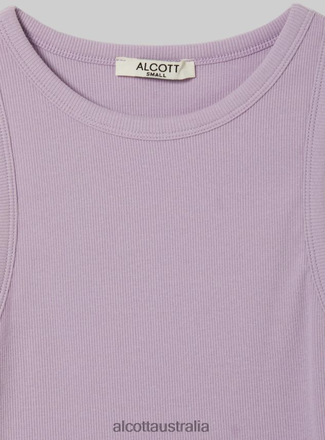 Cropped Cotton Tank Top Women 2TH442293 BK1 BLACK Alcott Clothing