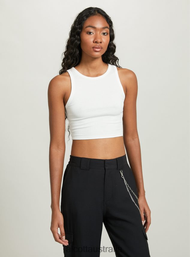 Cropped Cotton Tank Top Women 2TH442295 BK1 BLACK Alcott Clothing