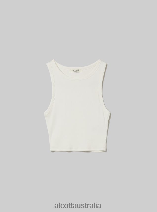 Cropped Cotton Tank Top Women 2TH442295 BK1 BLACK Alcott Clothing