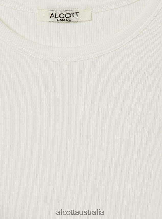 Cropped Cotton Tank Top Women 2TH442295 BK1 BLACK Alcott Clothing