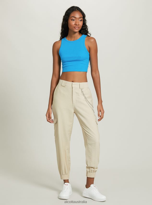 Cropped Cotton Tank Top Women 2TH442406 BK1 BLACK Alcott Clothing