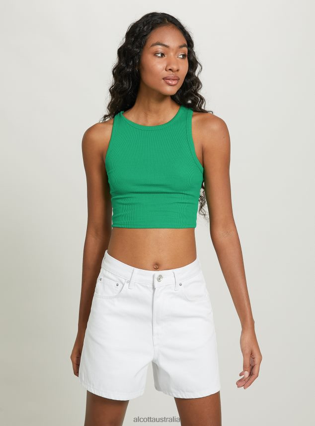 Cropped Cotton Tank Top Women 2TH442479 BK1 BLACK Alcott Clothing