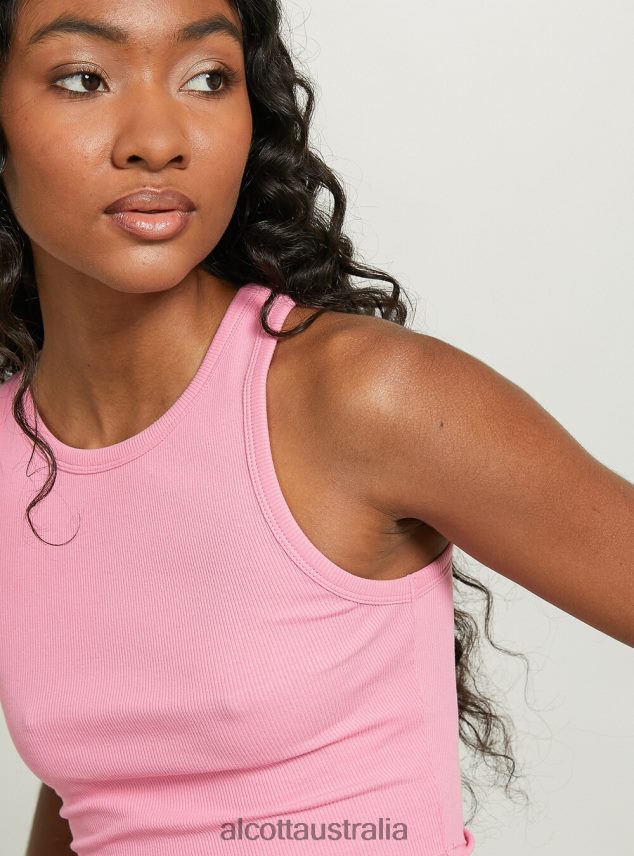 Cropped Cotton Tank Top Women 2TH442504 BK1 BLACK Alcott Clothing