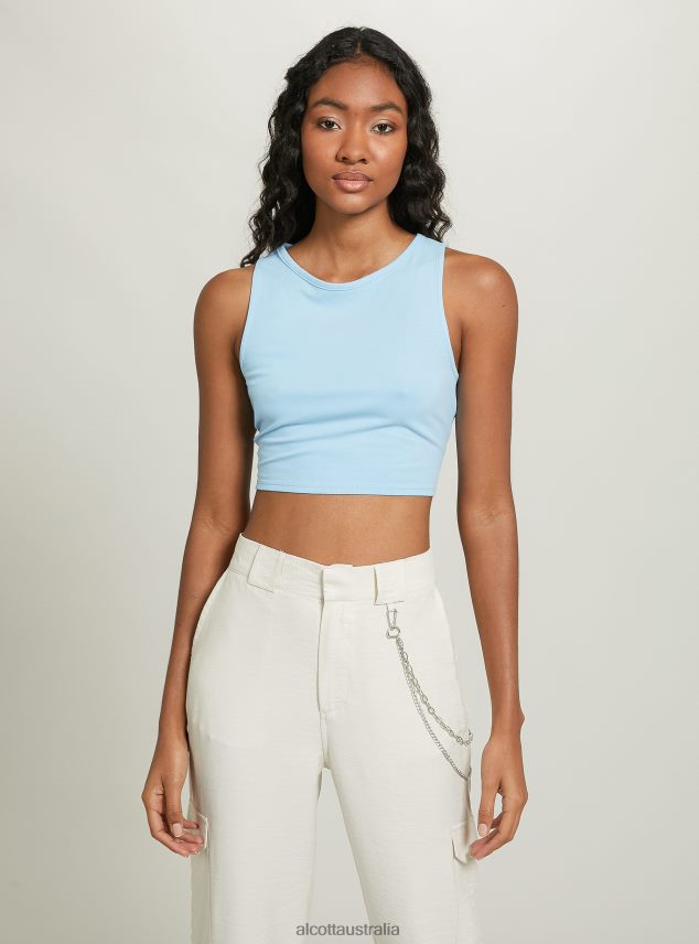 Lace Up Crop Top Women 2TH442275 WH2 WHITE Alcott Clothing