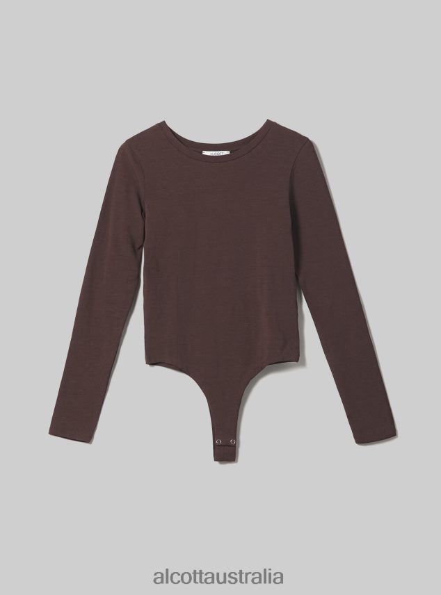 Long-Sleeved Bodysuit Women 2TH442496 BK1 BLACK Alcott Clothing