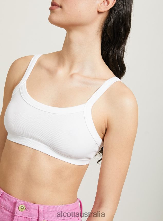 Ribbed Brassiere Top Women 2TH442246 BK1 BLACK Alcott Clothing