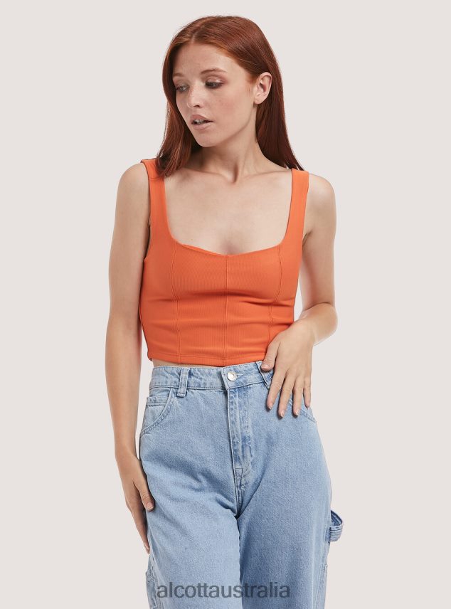 Top Cropped Bustier Women 2TH442126 KY1 KAKY DARK Alcott Clothing