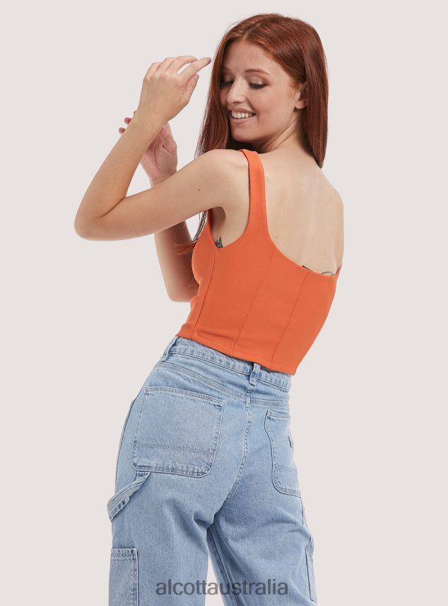 Top Cropped Bustier Women 2TH442126 KY1 KAKY DARK Alcott Clothing