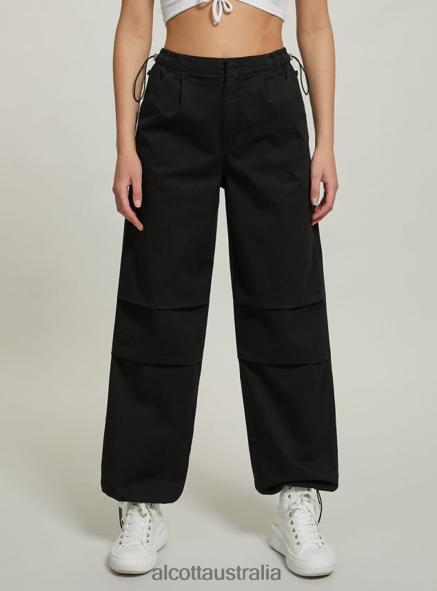 Cotton Parachute Trousers Women 2TH442151 BK1 BLACK Alcott Clothing