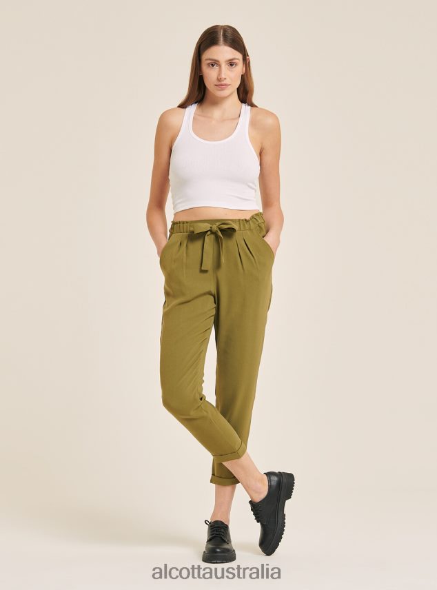 Jogger Trousers With Belt Women 2TH442313 WHITE Alcott Clothing