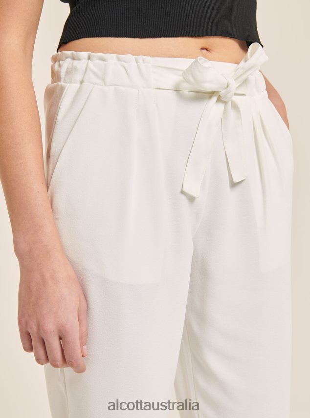 Jogger Trousers With Belt Women 2TH44294 WHITE Alcott Clothing
