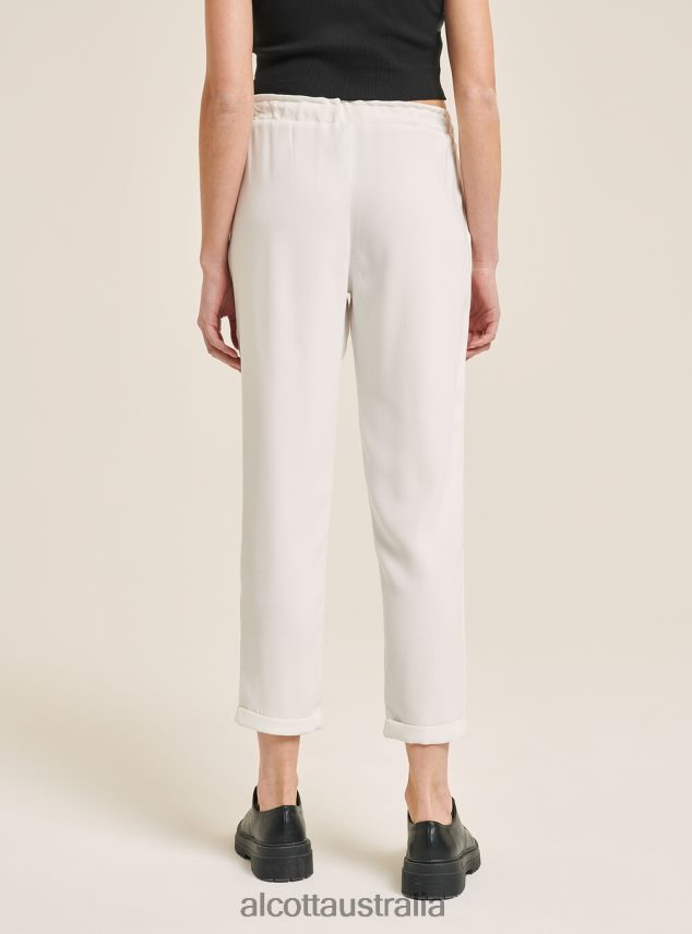 Jogger Trousers With Belt Women 2TH44294 WHITE Alcott Clothing