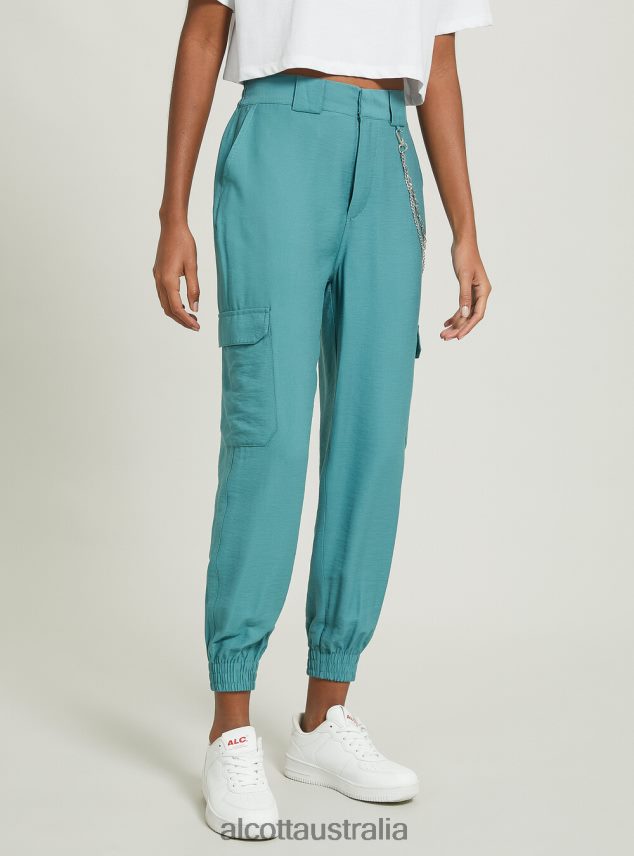 Linen Blend Chain Trousers Women 2TH44211 BK1 BLACK Alcott Clothing