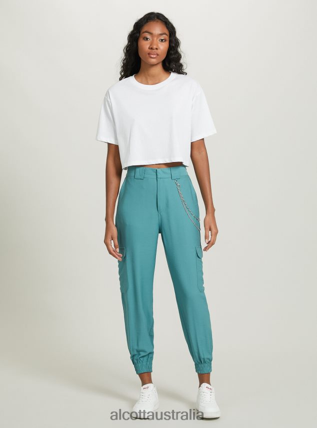 Linen Blend Chain Trousers Women 2TH44211 BK1 BLACK Alcott Clothing