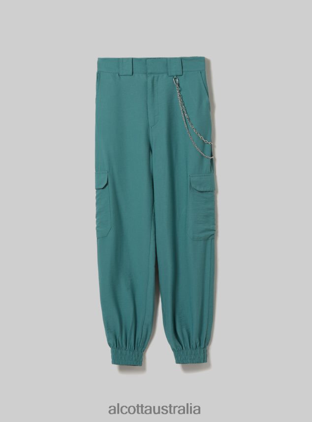 Linen Blend Chain Trousers Women 2TH44211 BK1 BLACK Alcott Clothing