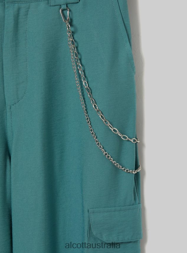 Linen Blend Chain Trousers Women 2TH44211 BK1 BLACK Alcott Clothing