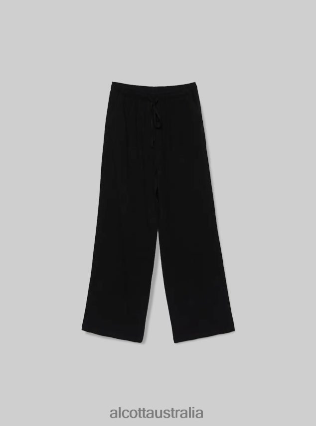 Pantaloni Palazzo Con Coulisse Women 2TH442278 BK1 BLACK Alcott Clothing