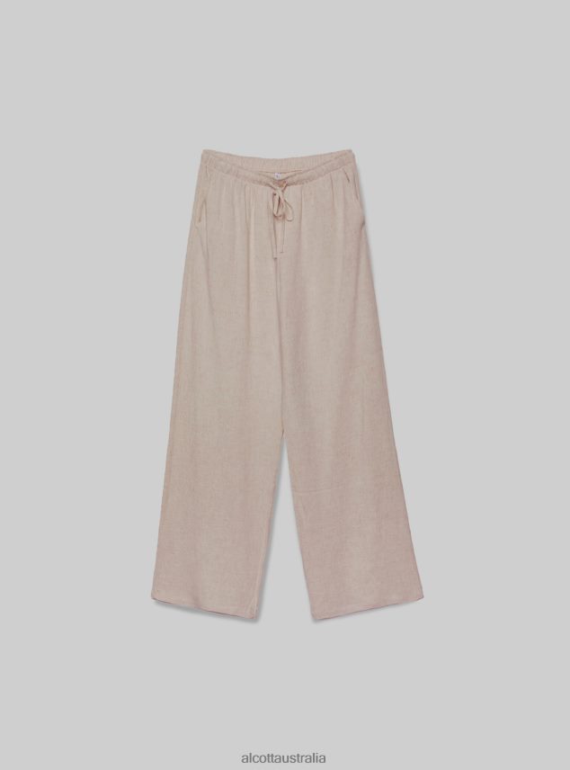 Pantaloni Palazzo Con Coulisse Women 2TH442348 BK1 BLACK Alcott Clothing