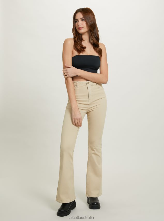 Stretch Twill Flare Trousers Women 2TH442177 WH1 OFF WHITE Alcott Clothing