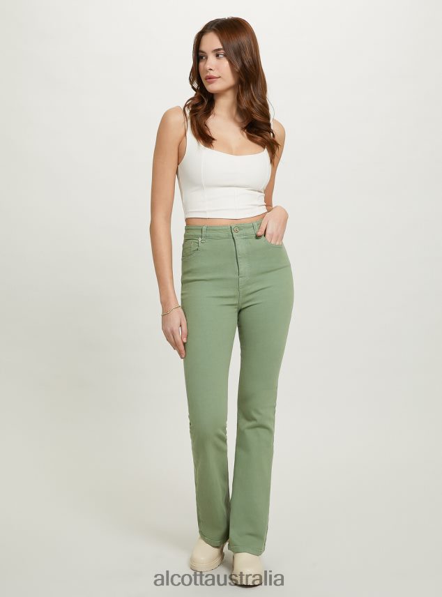 Stretch Twill Flare Trousers Women 2TH442181 WH1 OFF WHITE Alcott Clothing