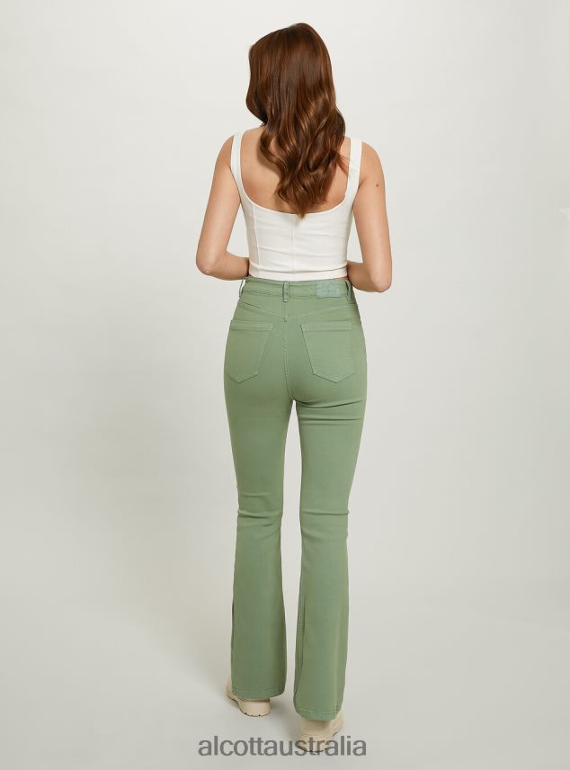 Stretch Twill Flare Trousers Women 2TH442181 WH1 OFF WHITE Alcott Clothing