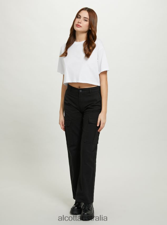 Twill Cargo Trousers Women 2TH442331 BK1 BLACK Alcott Clothing