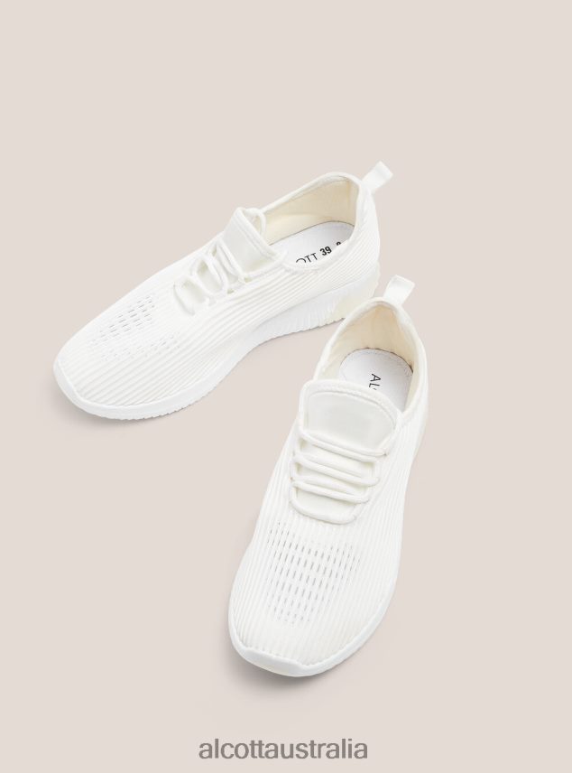 Scarpe In Tessuto Leggero Traforato Women 2TH442548 WH2 WHITE Alcott Shoes