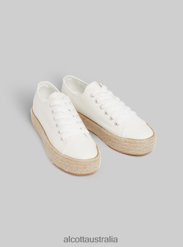Sneakers With Raffia Sole Women 2TH442383 WH2 WHITE Alcott Shoes