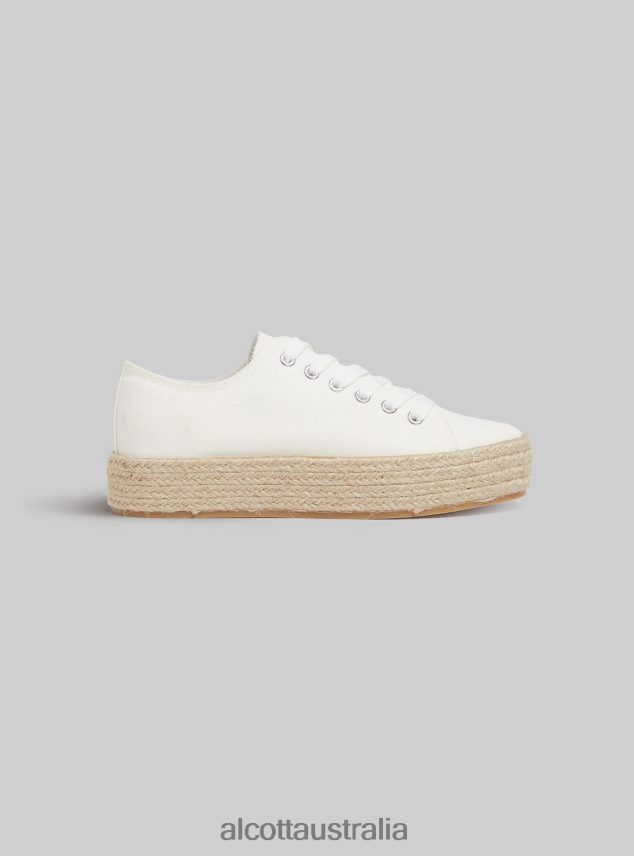 Sneakers With Raffia Sole Women 2TH442383 WH2 WHITE Alcott Shoes